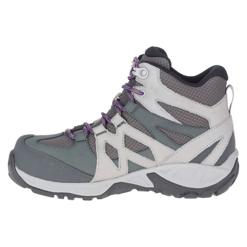 Bottes de Securite Merrell Siren Mid Waterproof Alloy Toe Grise/Blanche Femme | K.R.HTGT